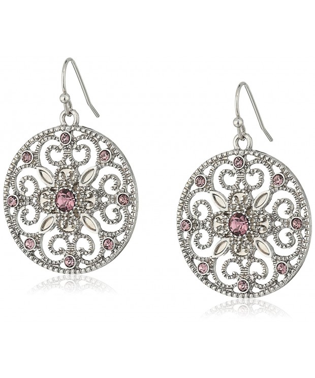 1928 Jewelry Silver Tone Filigree Earrings