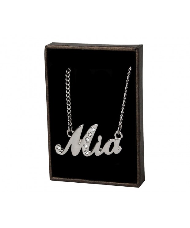 Name Necklace White Gold Plated