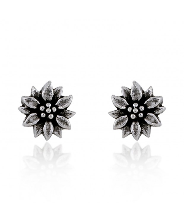 Sterling Silver Oxidized Blooming Earrings