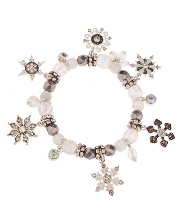 Lux Accessories Snowflake Christmas Bracelet