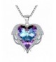 EleQueen Silver tone Necklace Swarovski Crystals