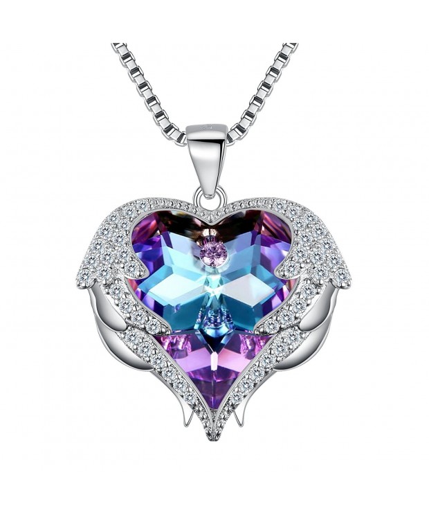 EleQueen Silver tone Necklace Swarovski Crystals
