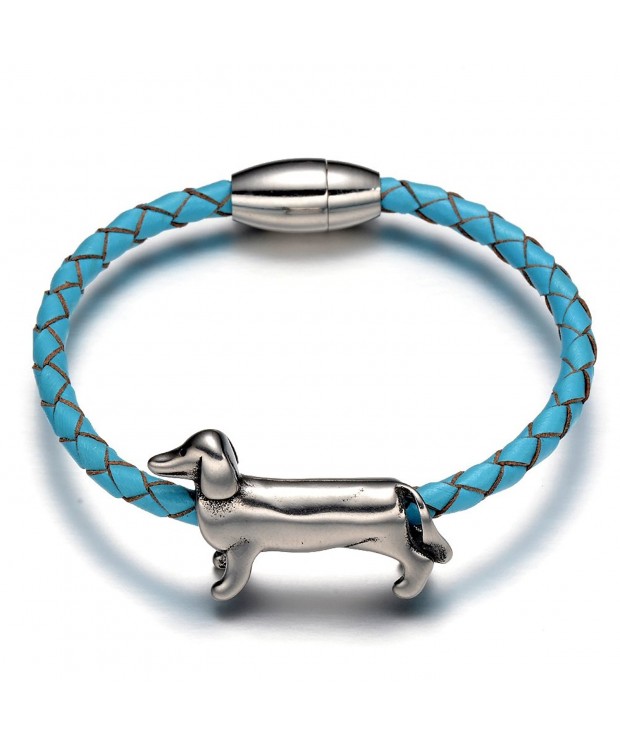 REAMOR Stainless Dachshund Braided Bracelets