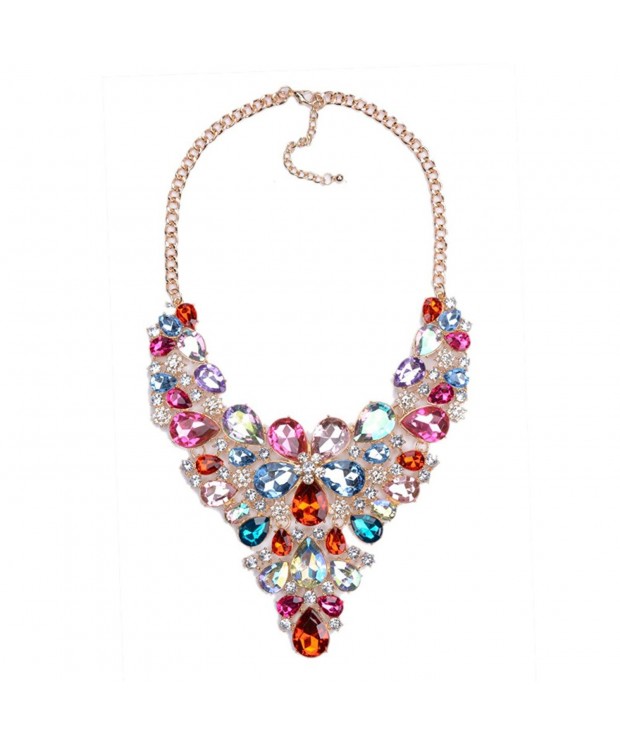 Statement Necklaces Crystal Multicolor Waterdrop