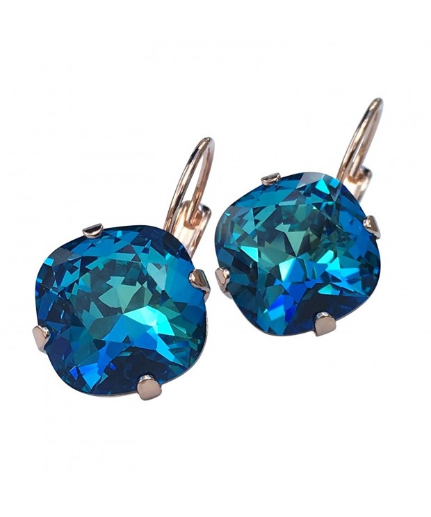 HisJewelsCreations Cushion Crystal Earrings Bermuda