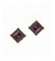 Square Rhodalite Garnet Yellow Earrings