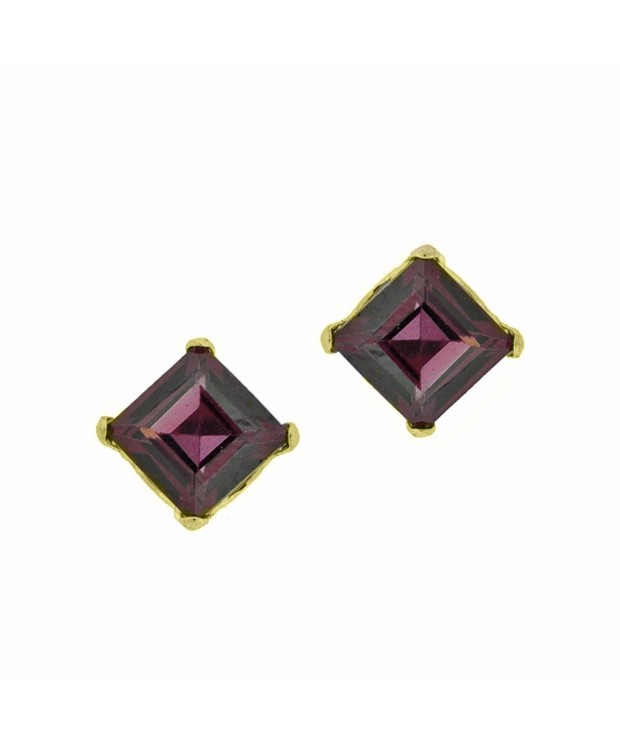 Square Rhodalite Garnet Yellow Earrings