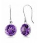 Amethyst Gemstone Birthstone Sterling Earrings