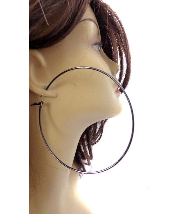 Large Black Hoop Earrings Hoops