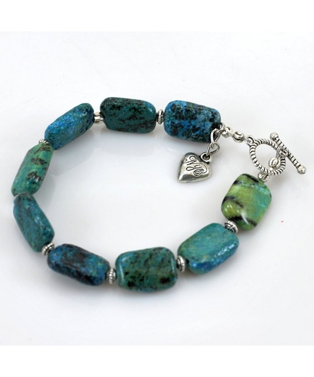 Chrysocolla Bracelet silver Toggle B13010154b