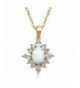 Jewelili Sterling Sapphire Blooming Necklace