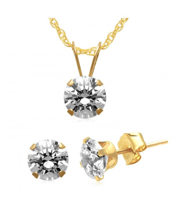 Jewelili Swarovski Zirconia Solitaire Necklace