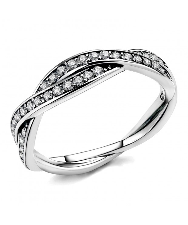 Sterling Braided Zirconia Stackable Ring9
