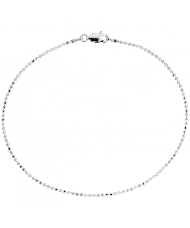 Sterling Silver Faceted Pallini Anklet
