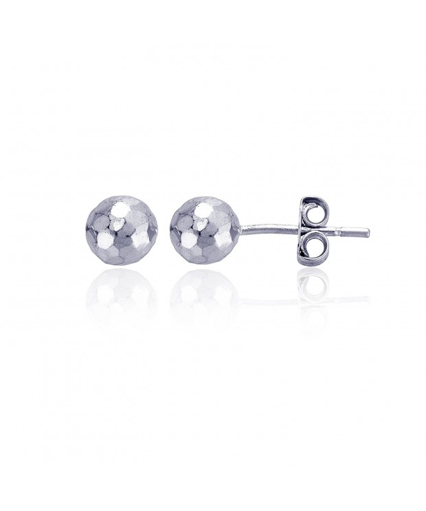 Sterling Silver White Ball Earrings