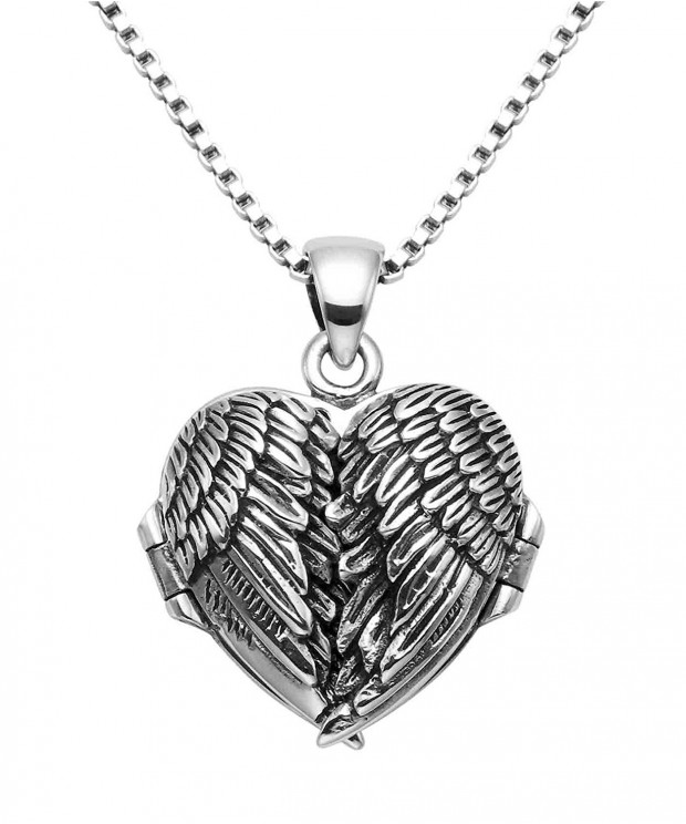 Sterling Silver Locket Pendant Oxidized