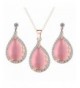 SANWOOD Rhinestone Pendant Earrings Necklace