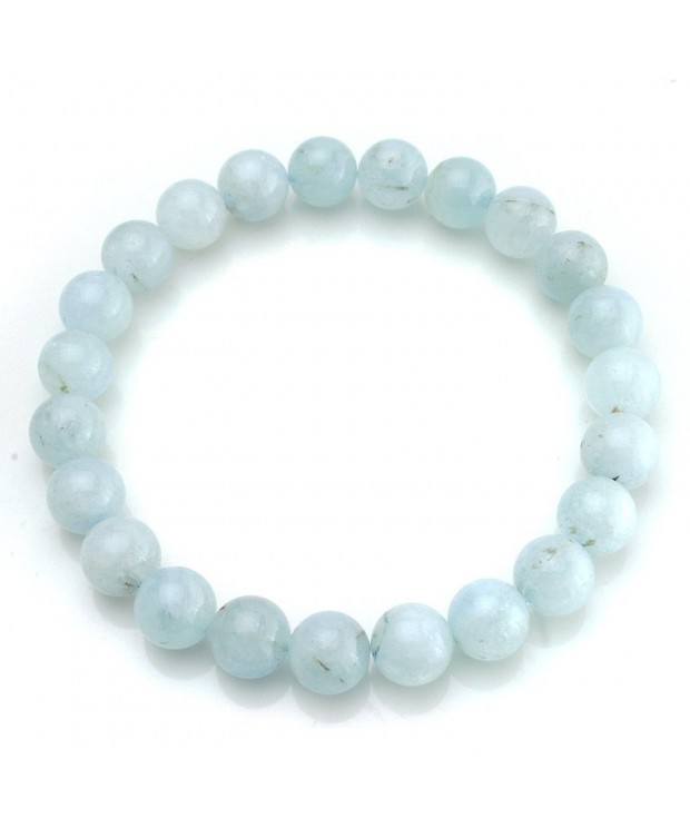 BEADNOVA Aquamarine Gemstone Bracelet Birthstone