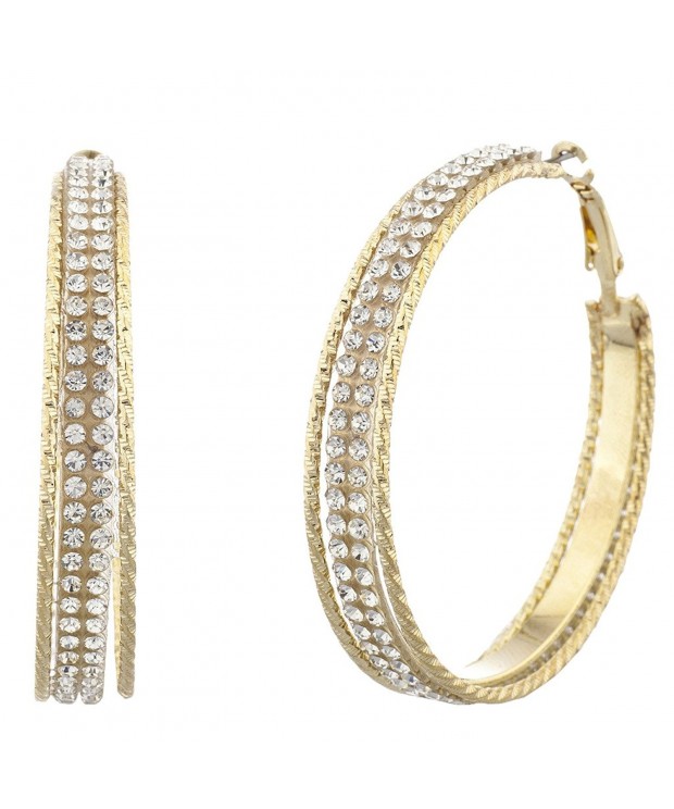 Lux Accessories Goldtone Crystal Earrings