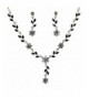 Charming Floral Crystal Necklace Earring