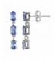 Fine Tanzanite Earrings Sterling Silver