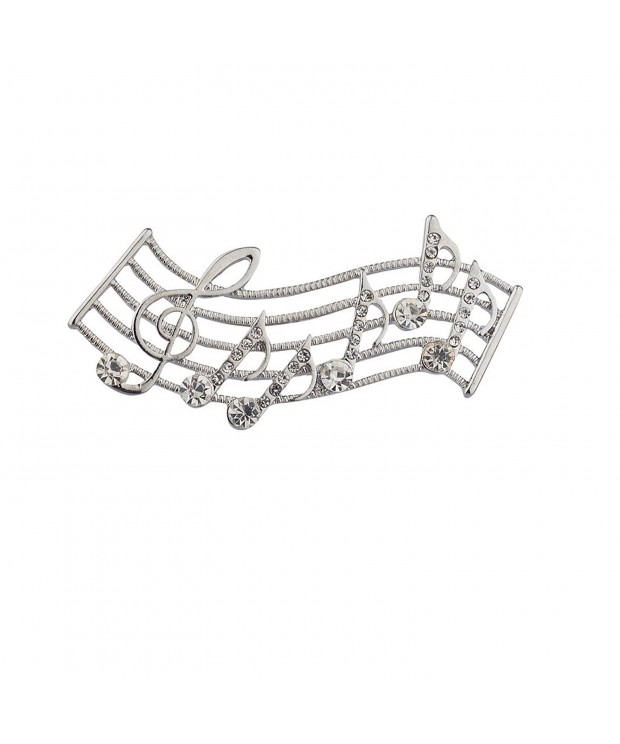 Lux Accessories Silvertone Musical Brooch