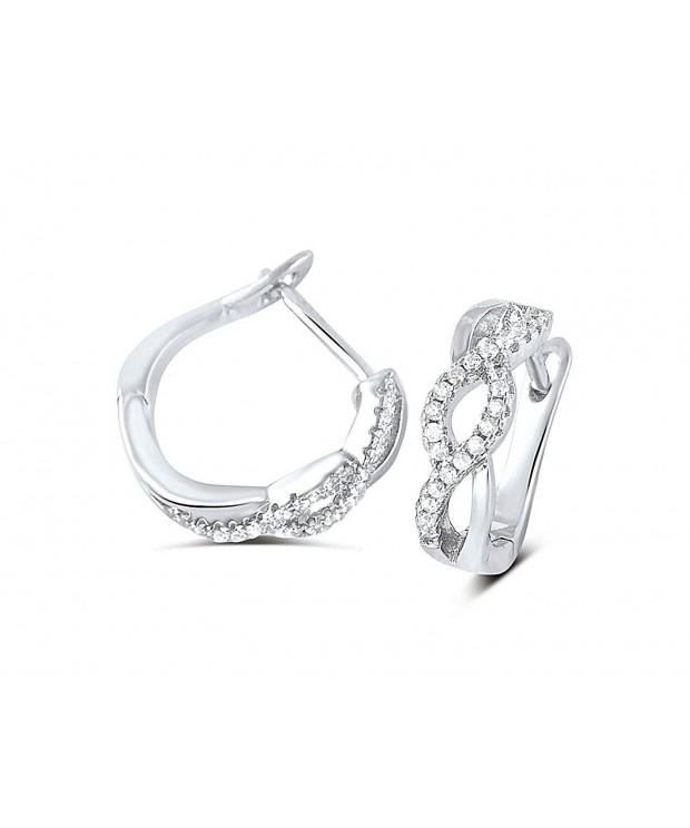 Sterling Simulated Diamond Braided Earrings