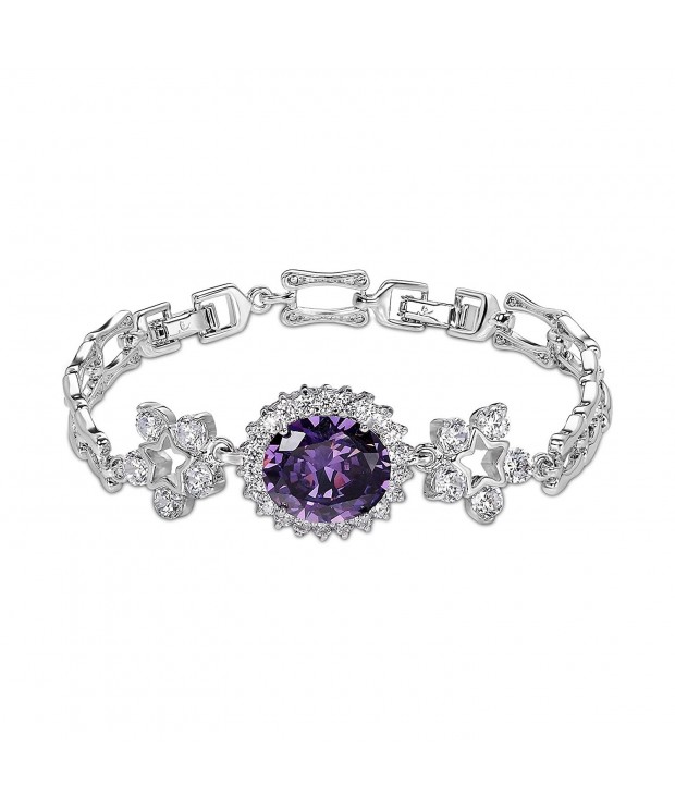 OKAJEWELRY 10 28Ct Sapphire Zirconia Bracelet