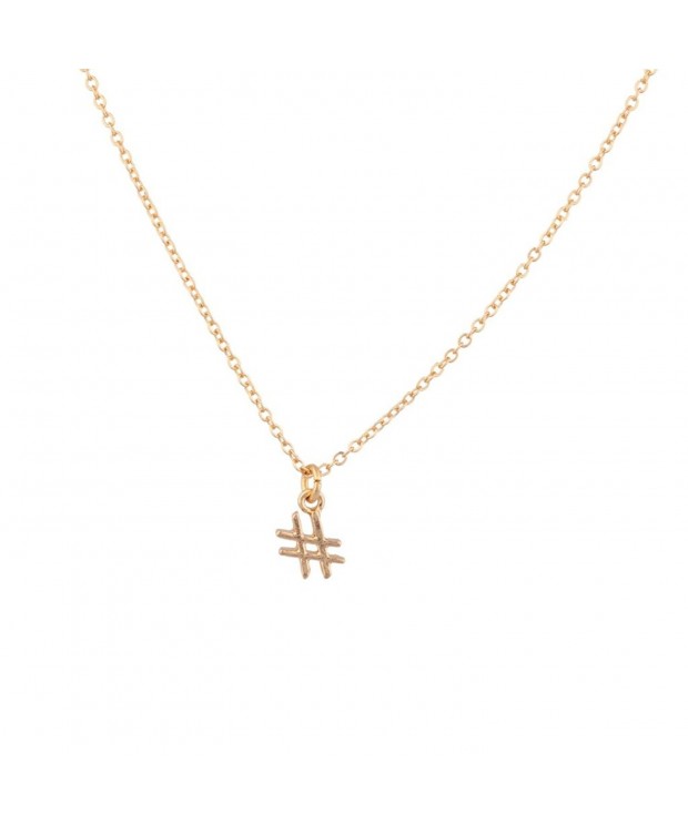 Lux Accessories Hashtag Pendant Necklace