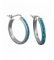 Sterling Silver Synthetic Blue Earrings