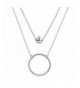 Sterling Silver Layered Necklace Rhodium