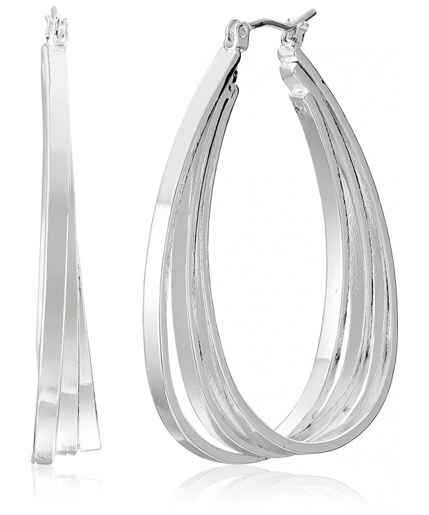 Napier Simple Silver Tone Layered Earrings