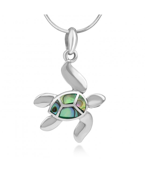 Sterling Natural Abalone Pendant Necklace