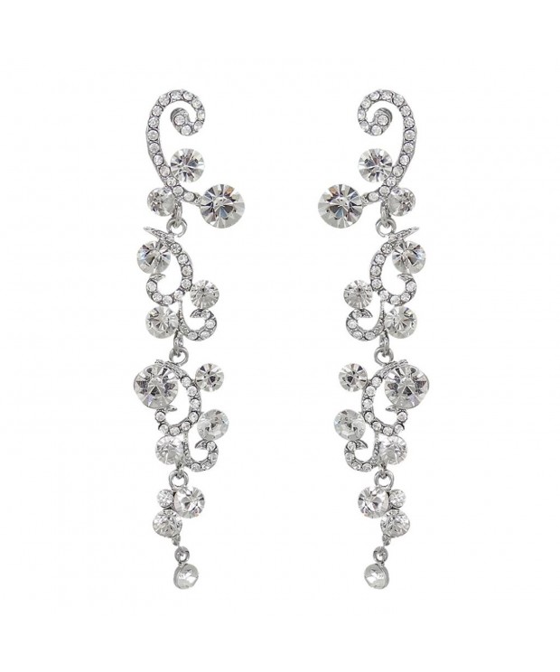 EVER FAITH Austrian Earrings Silver Tone