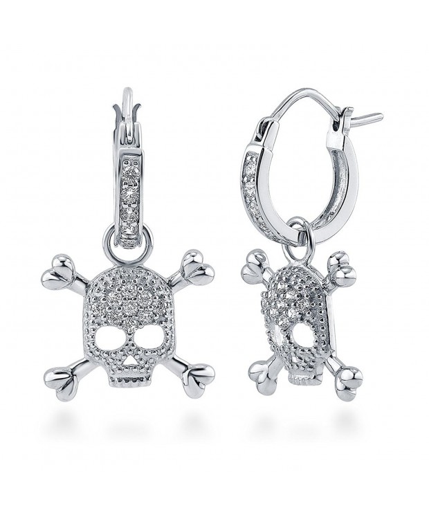 BERRICLE Rhodium Sterling Zirconia Earrings