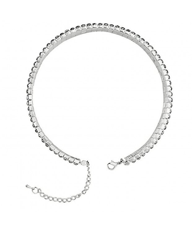 Confidanilin Rhinestone Choker Row Necklace