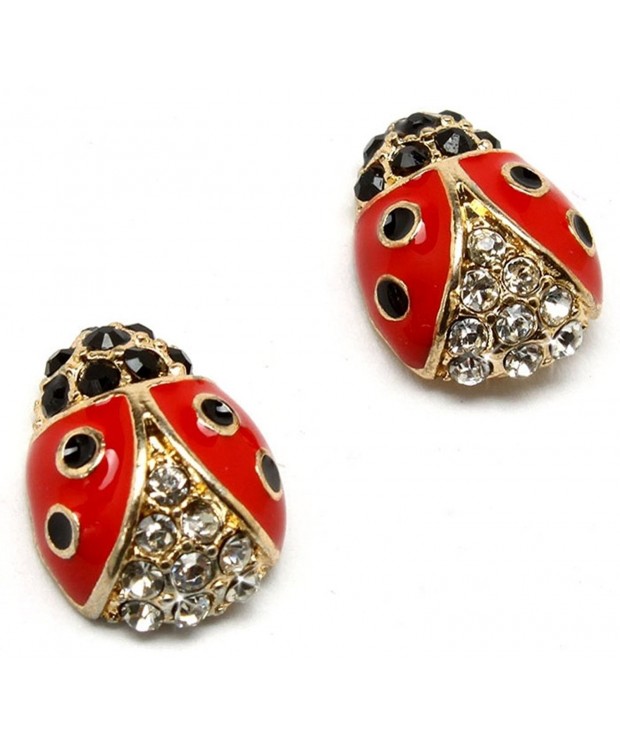 Crystal Accented Ladybug Earrings Fashion