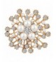 ShinyJewelry Flower Artificial Pearls Brooch