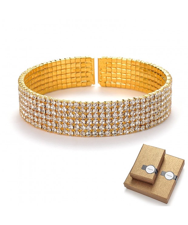 TENGZHEN Bridal Handmade Rhinestone Bracelet