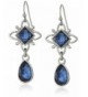 1928 Jewelry Silver Tone Blue Earrings