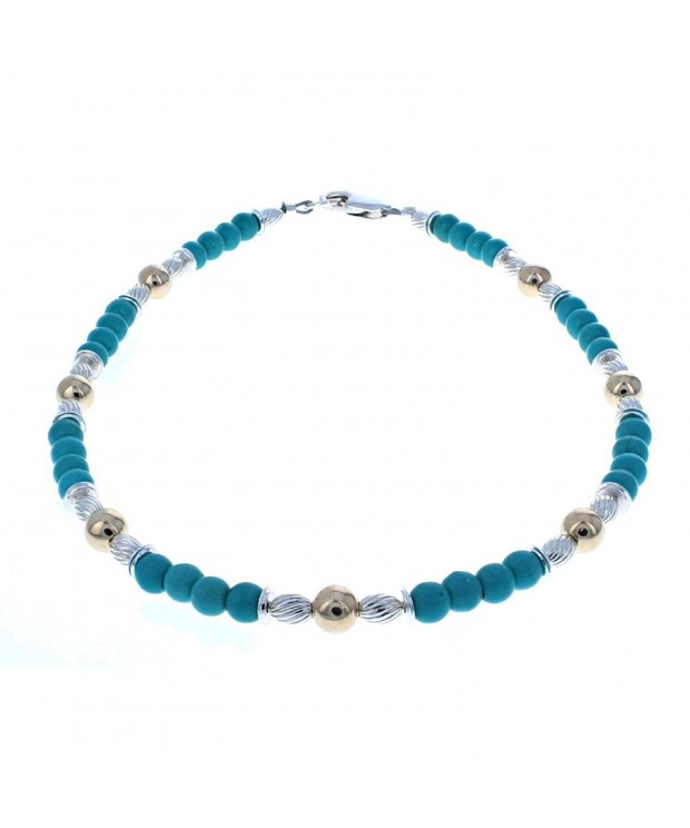 Womens Turquoise Magnesite Sterling Gemstone
