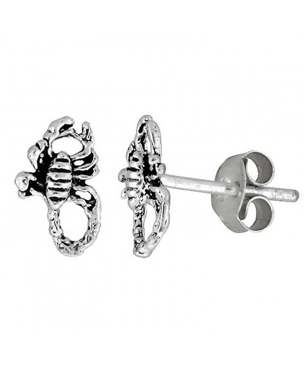 Tiny Sterling Silver Scorpion Earrings