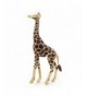 Brown Enamel Giraffe Brooch Plated