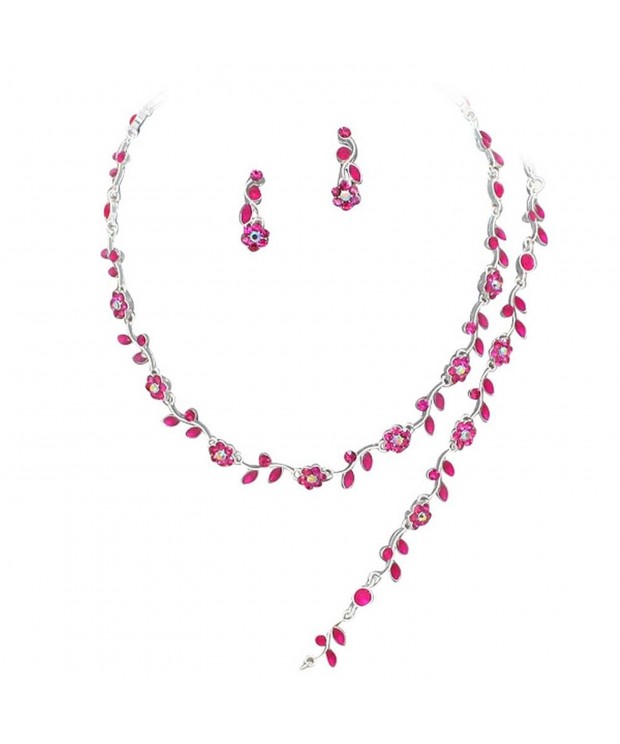 Affordable Fuchsia Bridesmaid Necklace Bracelet