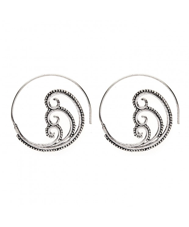 81stgeneration Womens Silver Dotwork Earrings