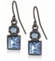 1928 Jewelry Blue Square Earrings