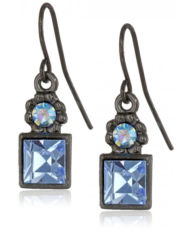 1928 Jewelry Blue Square Earrings