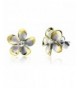 Sterling Silver Plated Plumeria Earrings