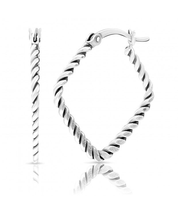 Sterling Silver Twisted Square Earrings