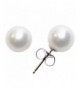 White Round Freshwater Cultured Earrings